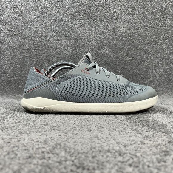 Olukai Moku Pae 10472-25RX Mens Size 11 Gray Mesh Lace Up Casual Boat Shoes Used main image 5